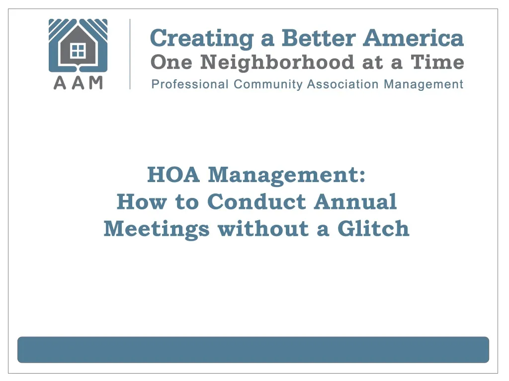 hoa management how to conduct annual meetings