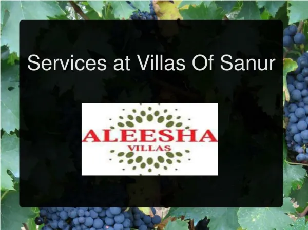 Services at villas of sanur