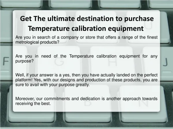 Precision Thermometers, Temperature Calibration Equipment