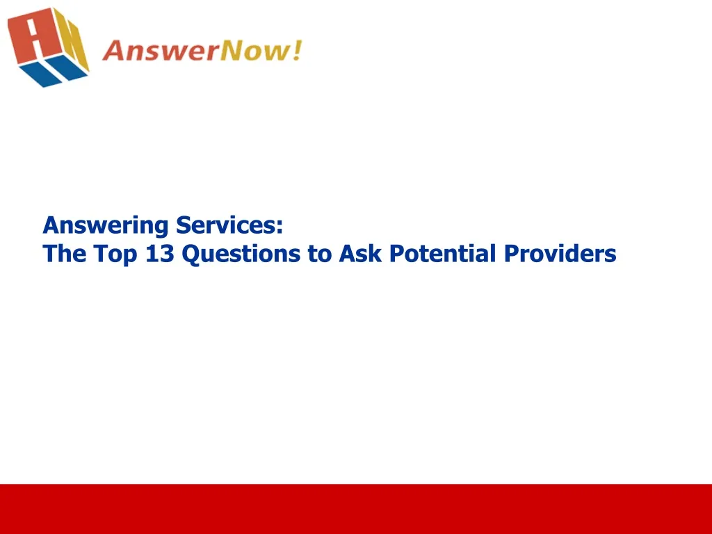 answering services the top 13 questions