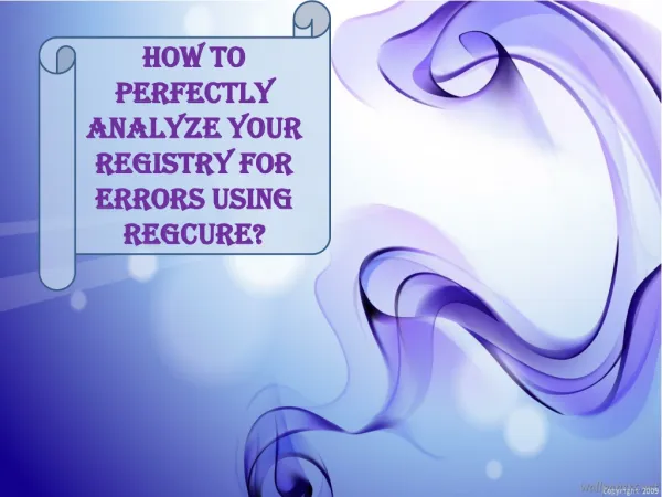 Analyze Your Registry for Errors Using Regcure
