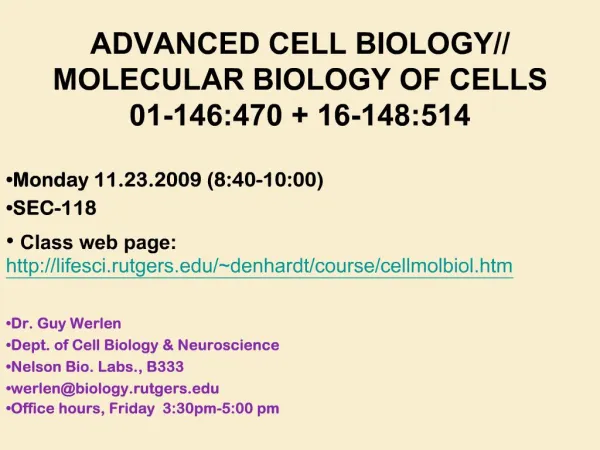 ADVANCED CELL BIOLOGY
