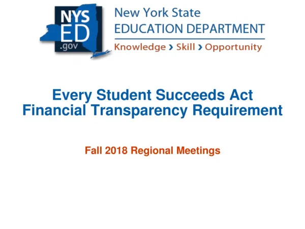 Every Student Succeeds Act Financial Transparency Requirement