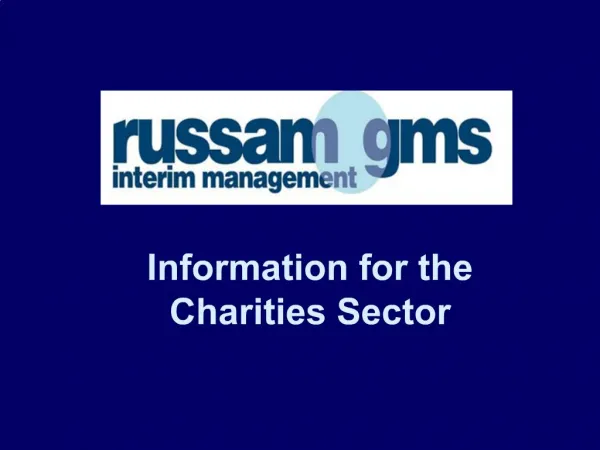 Information for the Charities Sector