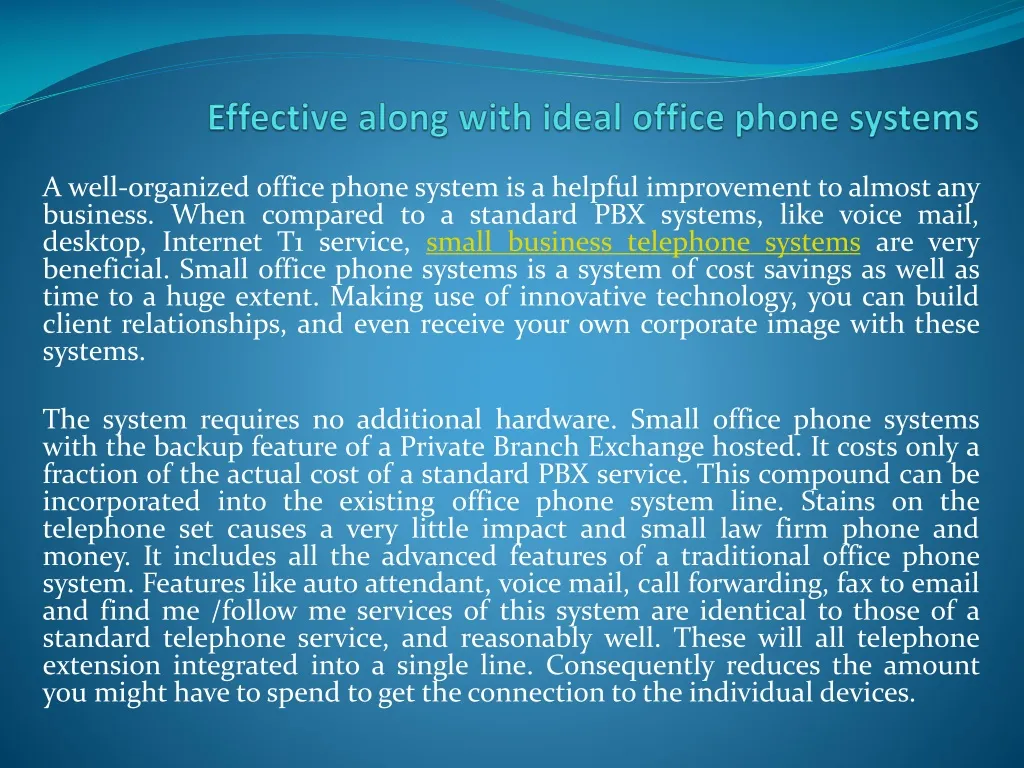 effective along with ideal office phone systems