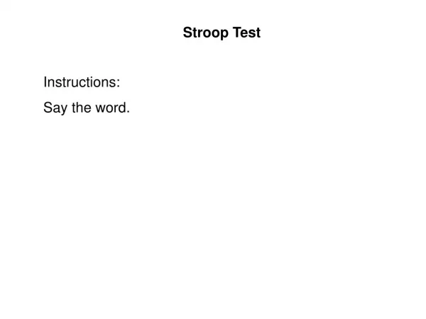 Stroop Test