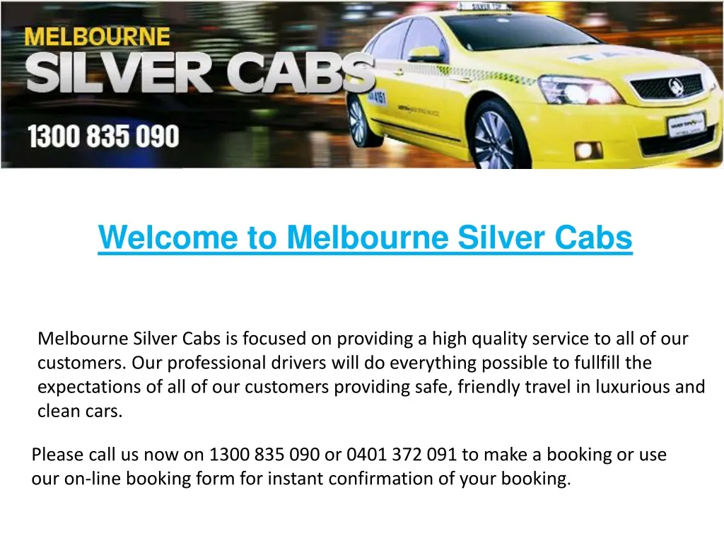 welcome to melbourne silver cabs