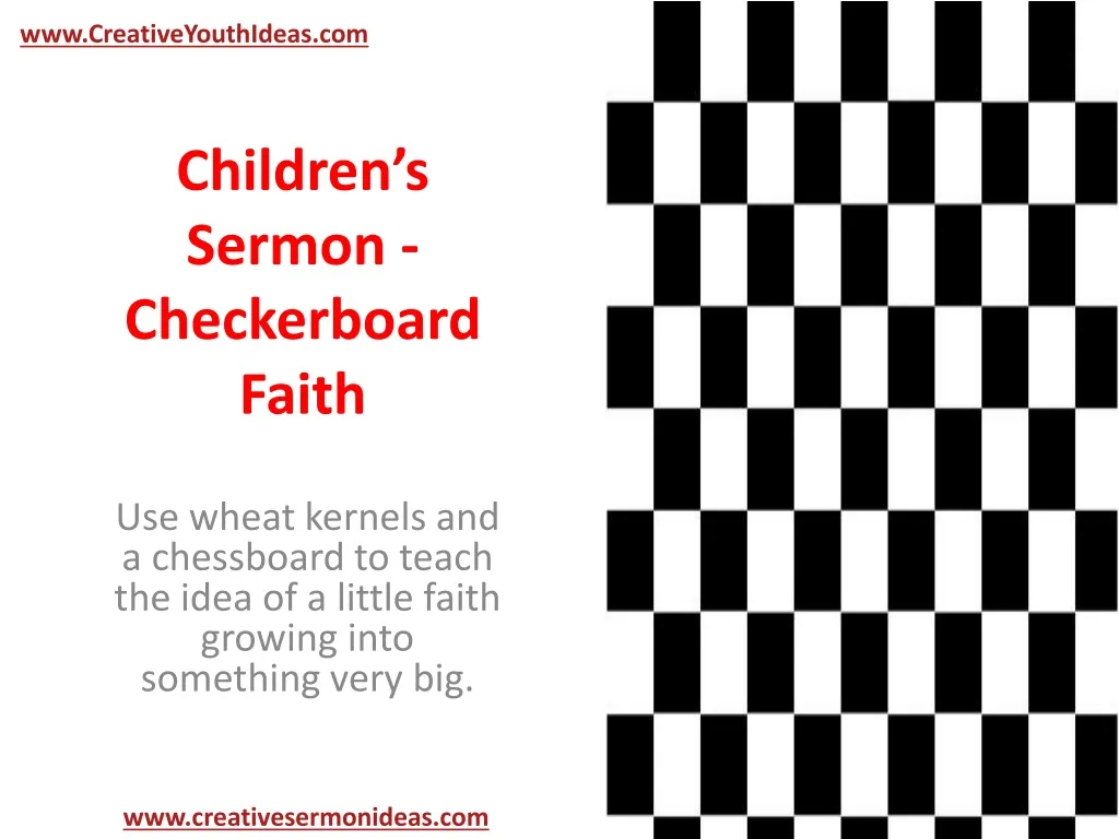 children s sermon checkerboard faith