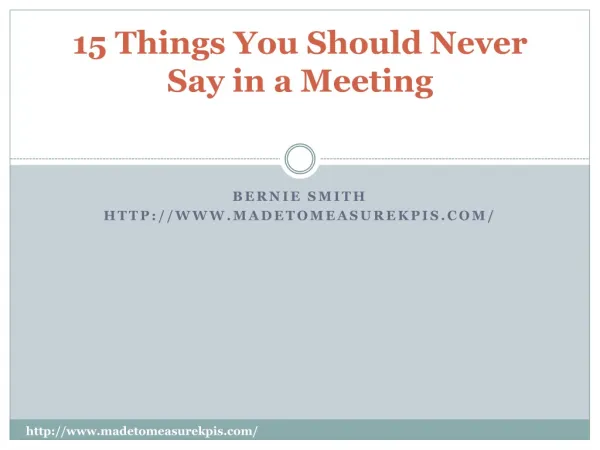 15 Things You Should Never Say in a Meeting