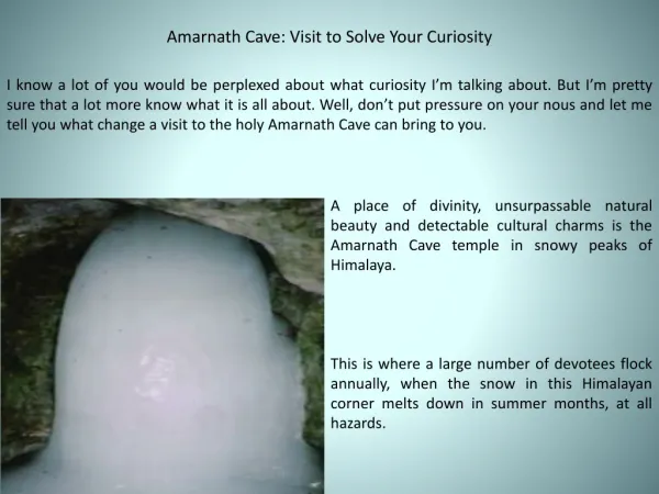 Amarnath Cave: Visit to Solve Your Curiosity