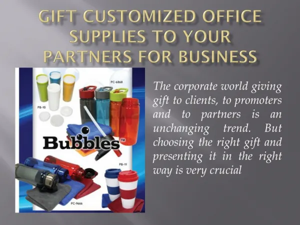 Gift Customized Office Supplies to Your Partners for Better