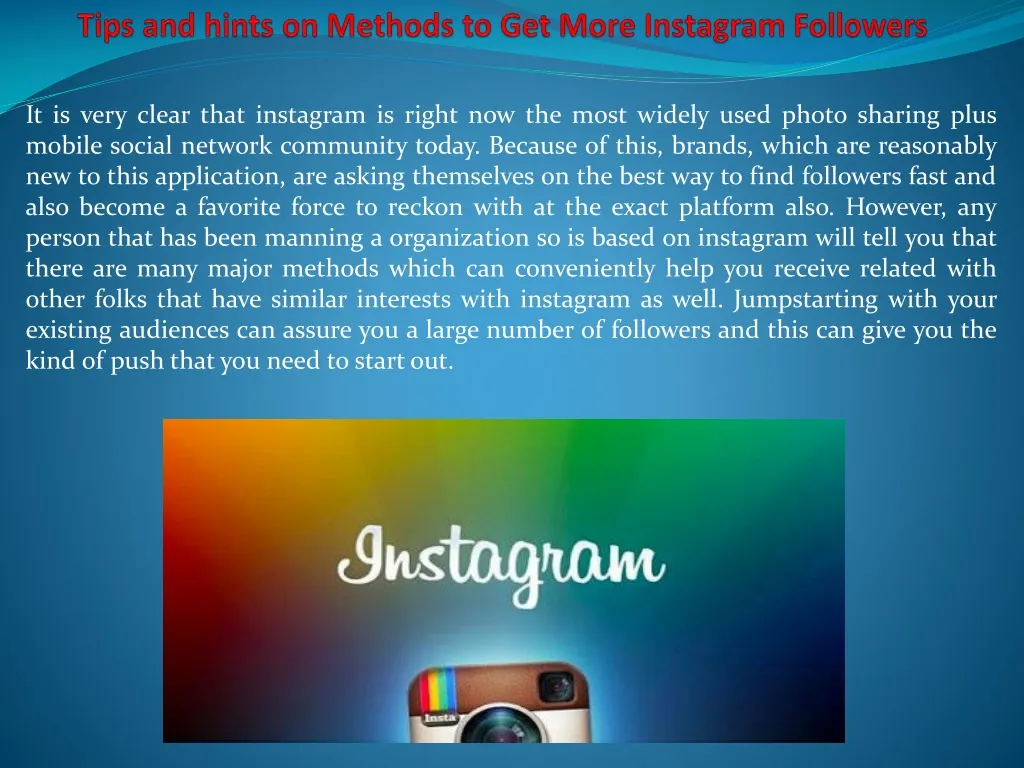 tips and hints on methods to get more instagram followers