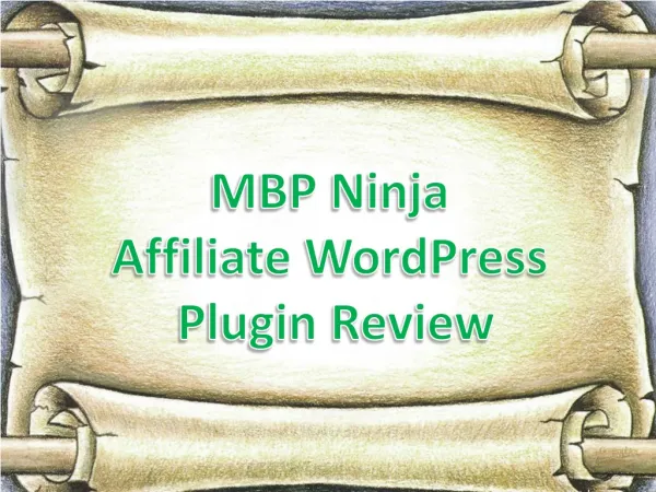MBP Ninja Affiliate WordPress Plugin Review