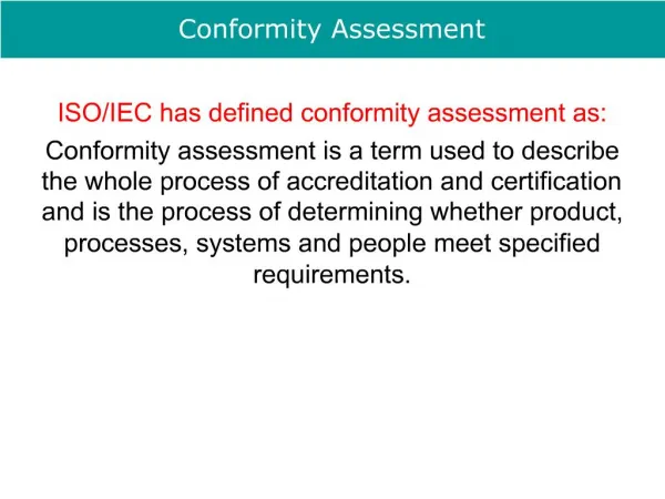 Conformity Assessment
