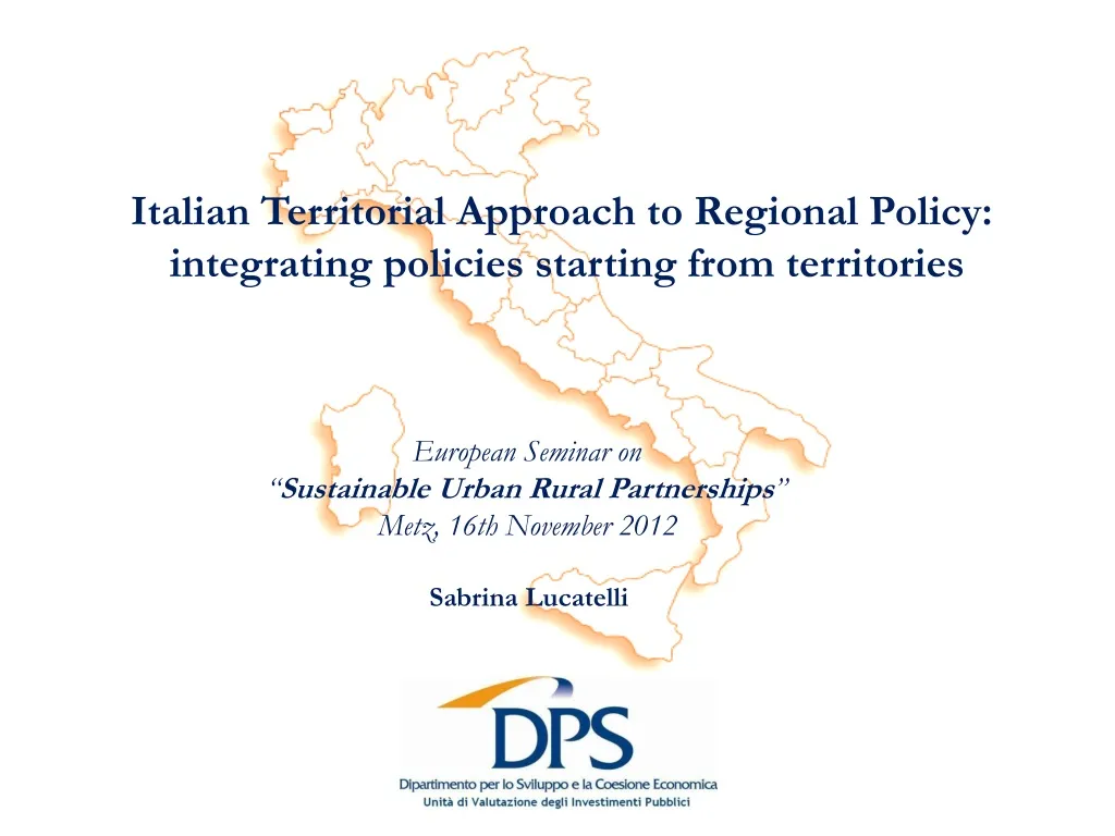 italian territorial approach to regional policy