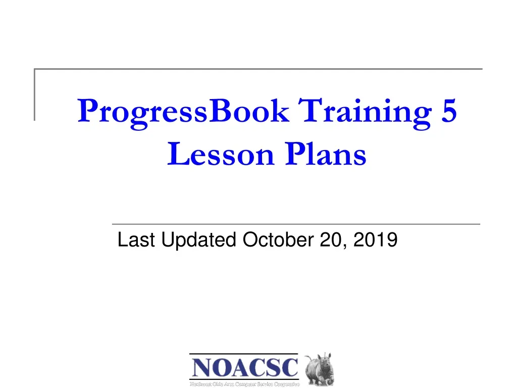 progressbook training 5 lesson plans