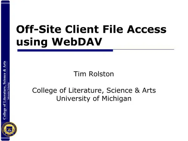 Off-Site Client File Access using WebDAV