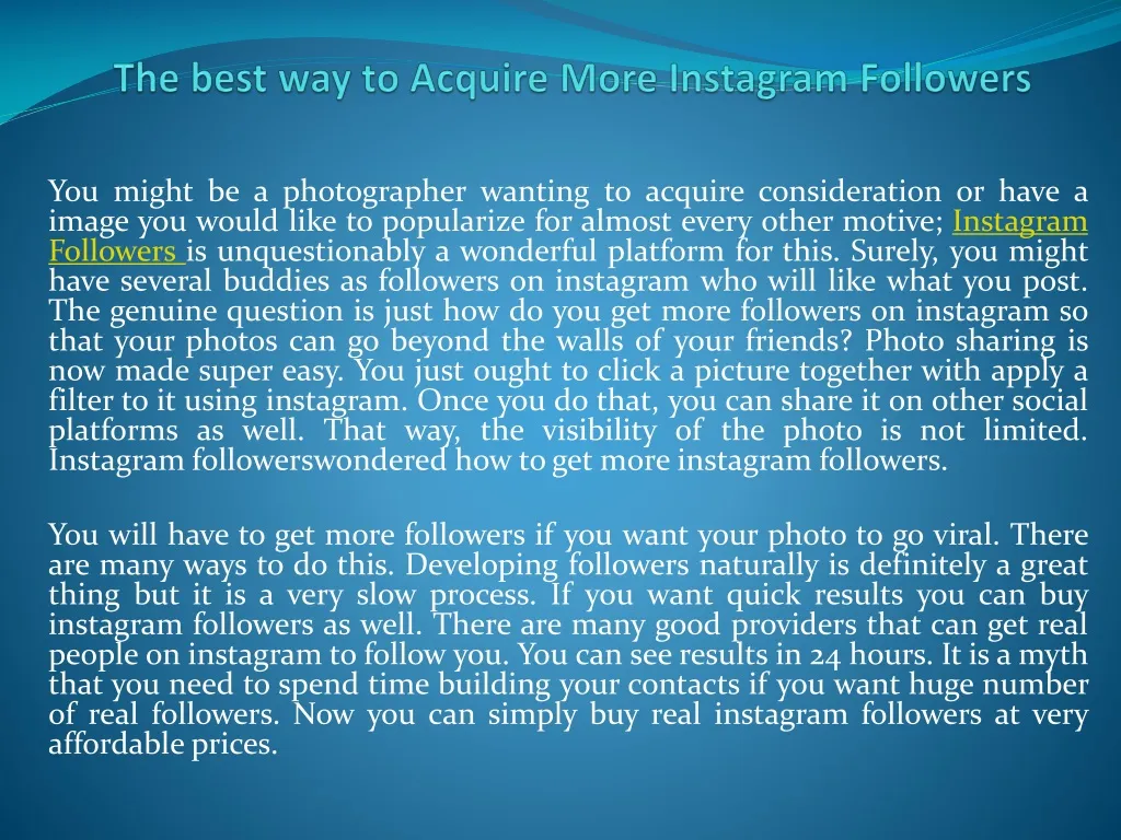 the best way to acquire more instagram followers