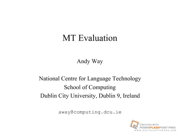 mt evaluation