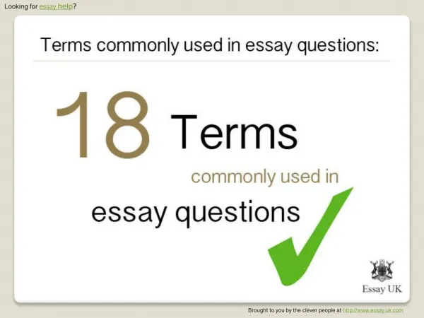 Essay Help | 18 Terms Commonly Used in Essay Questions