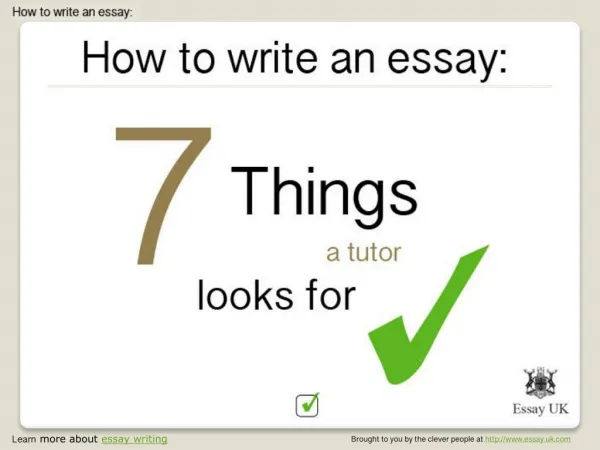 Essay writing - 7 things a tutor will look for