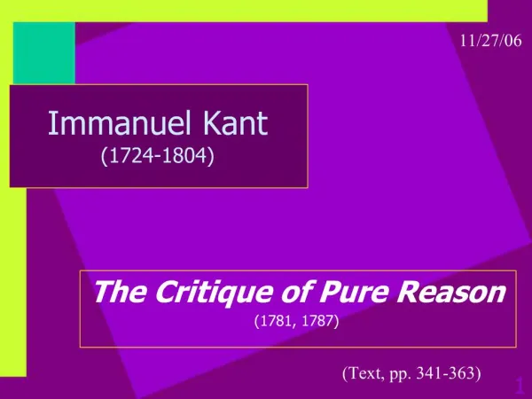 Immanuel Kant 1724-1804