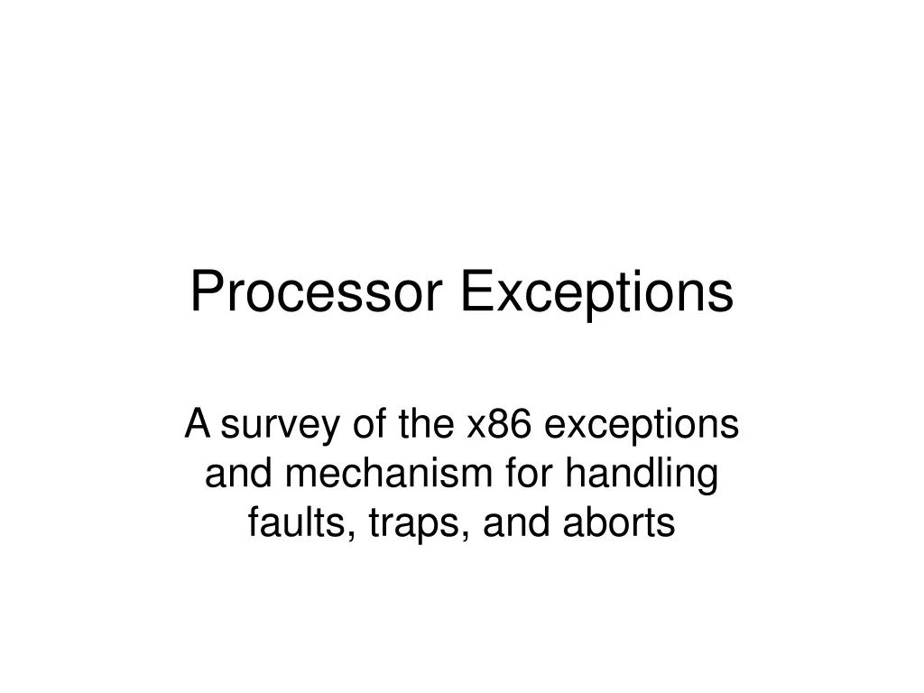 processor exceptions