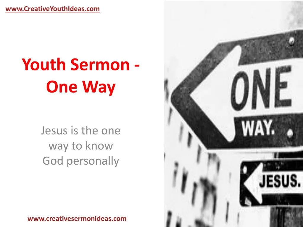 youth sermon one way