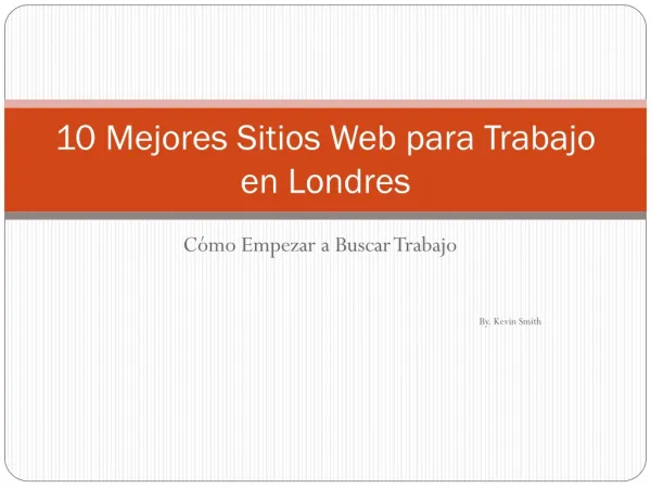 10 Mejores Sitios Web para Trabajo en Londres