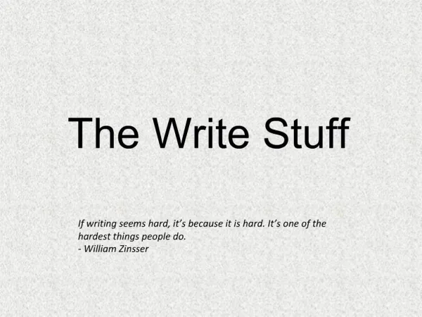 The Write Stuff