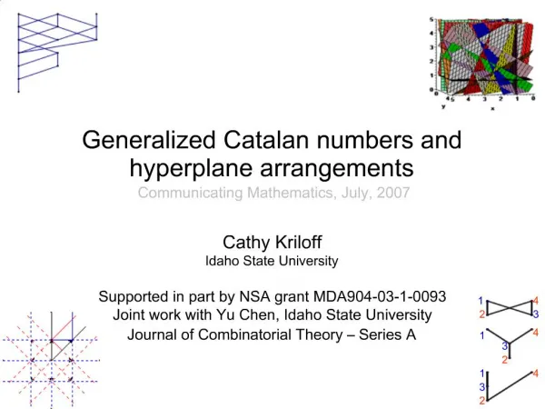 Generalized Catalan numbers and hyperplane arrangements Communicating Mathematics, July, 2007