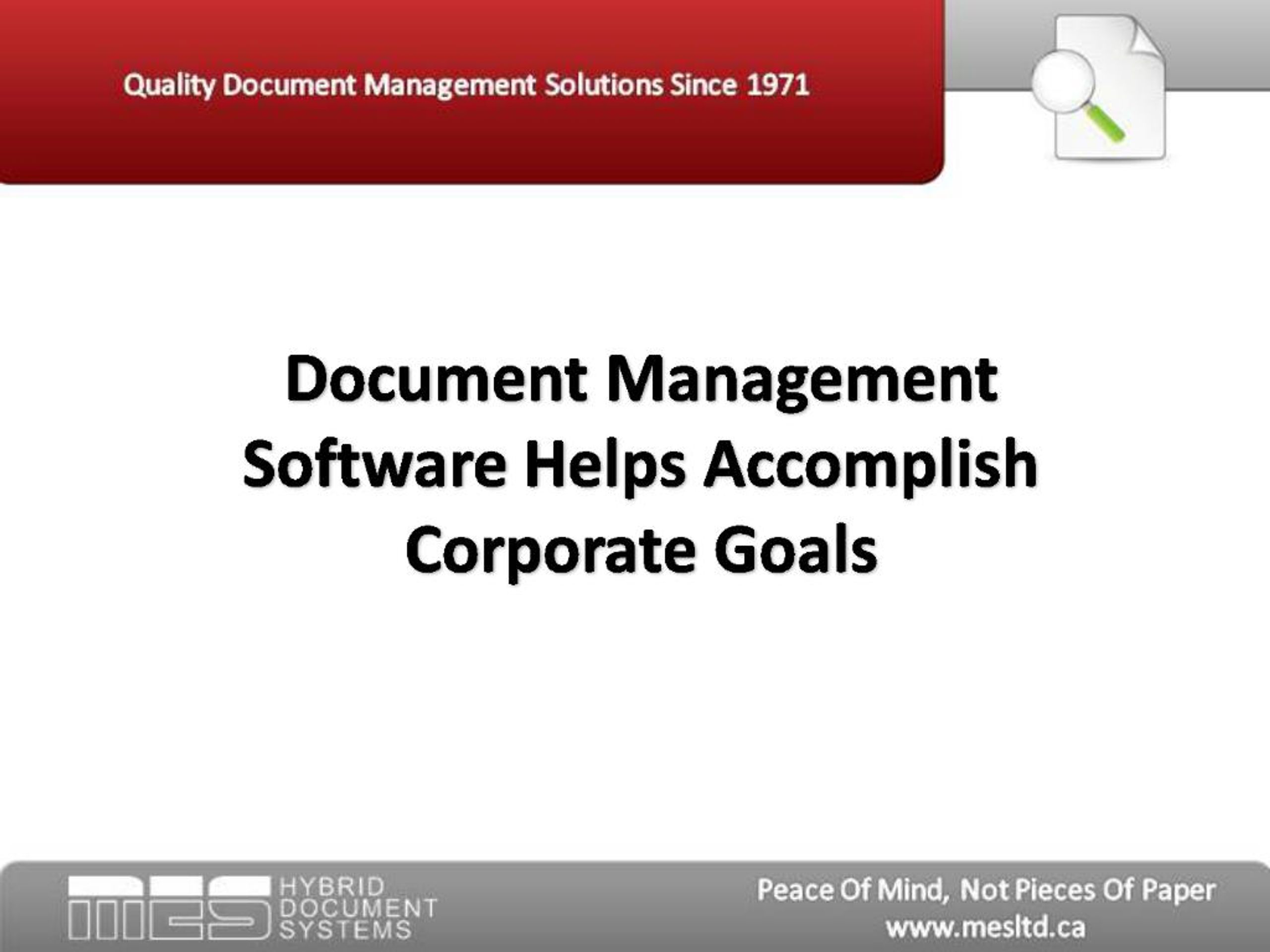 PPT - Document Management Software Helps Accomplish Corporate Goal ...