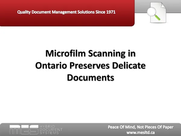 Microfilm Scanning in Ontario Preserves Delicate Documents