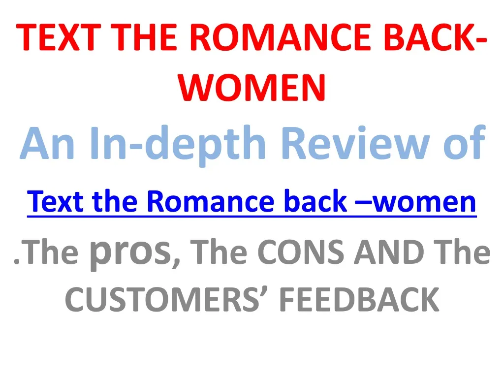 text the romance back women