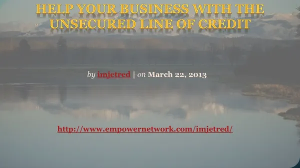 Help Your Business with the Unsecured Line of Credit