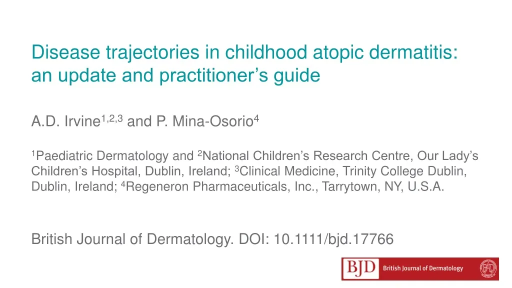disease trajectories in childhood atopic dermatitis an update and practitioner s guide