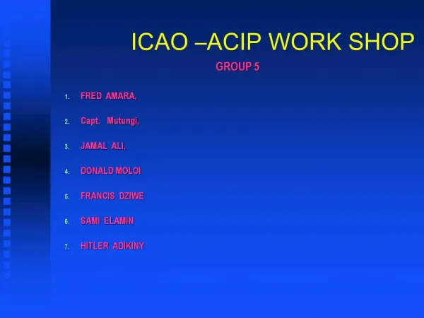 ICAO ACIP WORK SHOP
