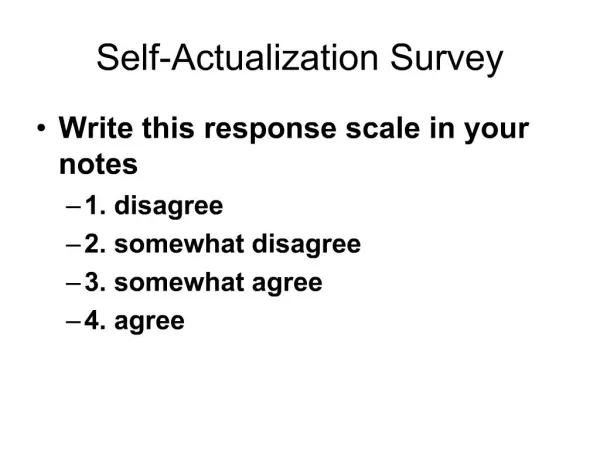 Self-Actualization Survey
