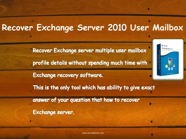 Recover User Mailbox Exchange Server 2010