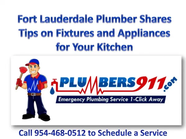 Plumber Fort Lauderdale Shares Tips on Fixtures and Applianc