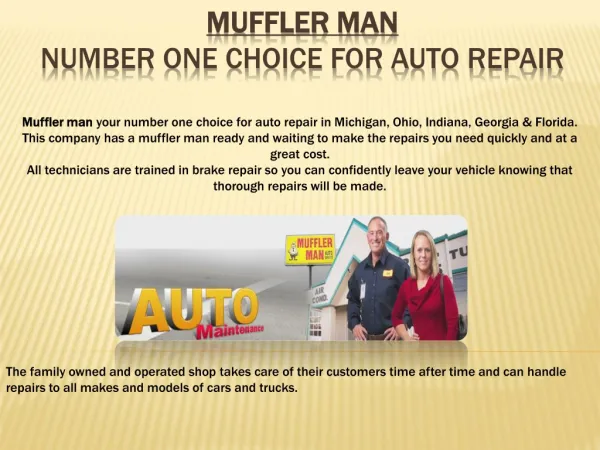Mufflerman - number one choice for auto repair