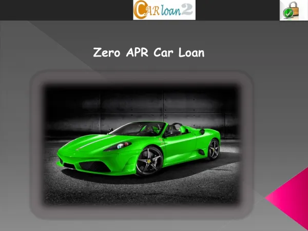 Zero APR Car Loan