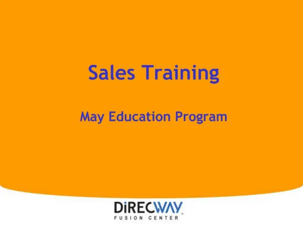 Sales Training May Education Program