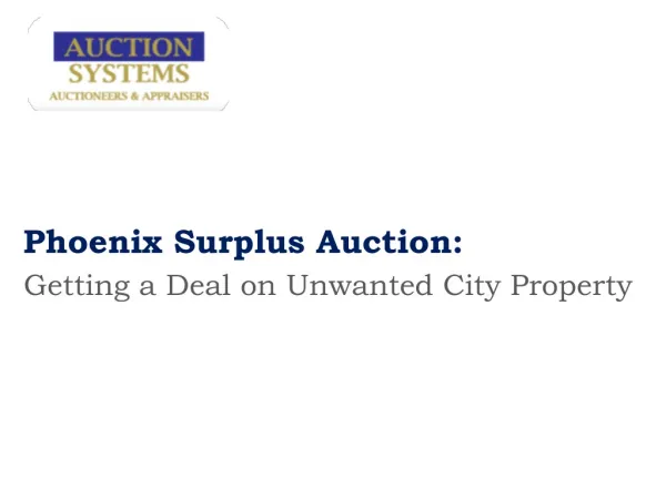 Phoenix Surplus Auction: Getting a Deal on Unwanted City Pr