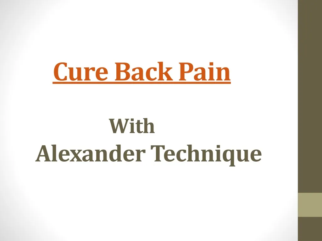 cure back pain with alexander technique