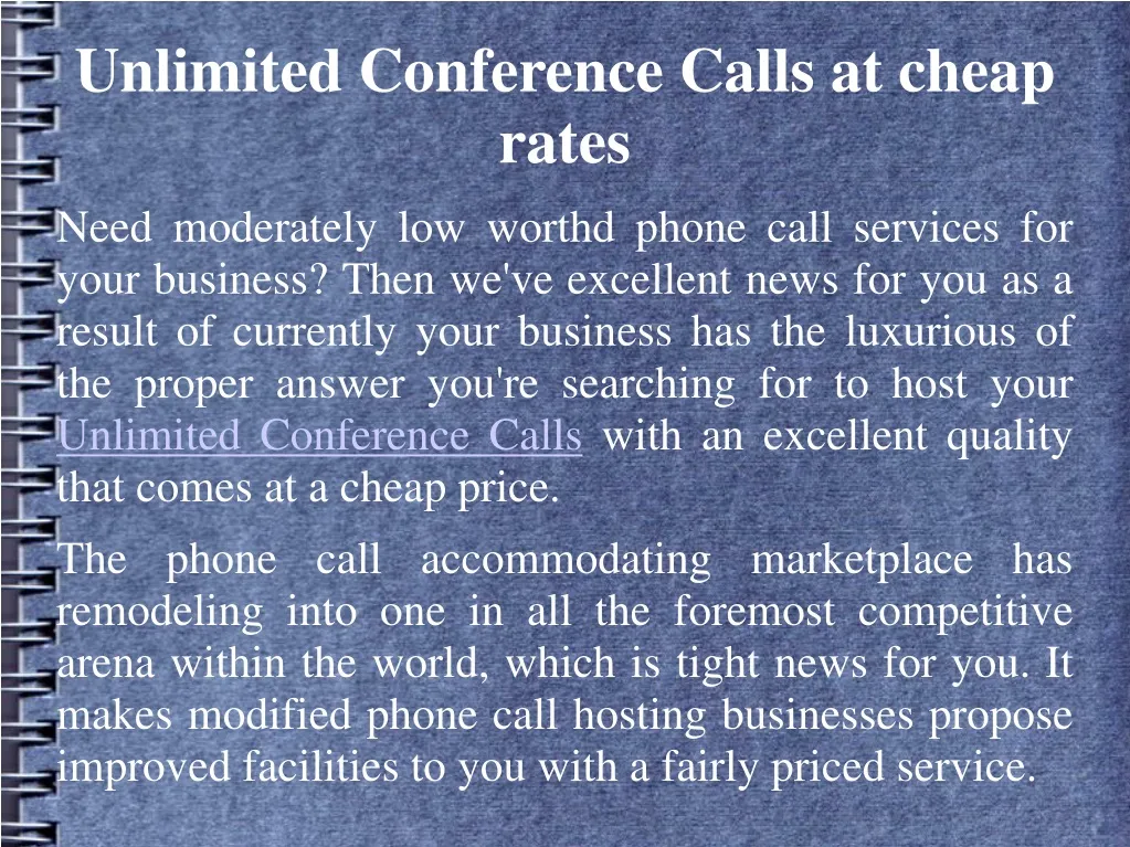 unlimited conference calls at cheap rates