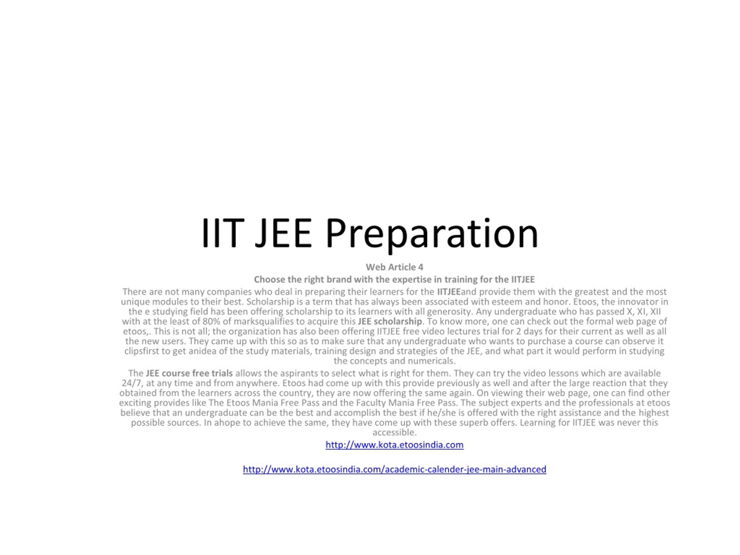 PPT - IIT JEE Preparation PowerPoint Presentation, free download - ID ...