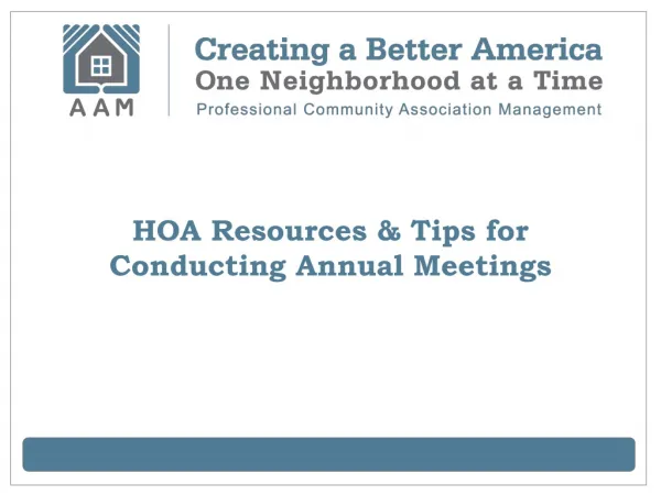 HOA Resources & Tips for Conducting Annual Meetings