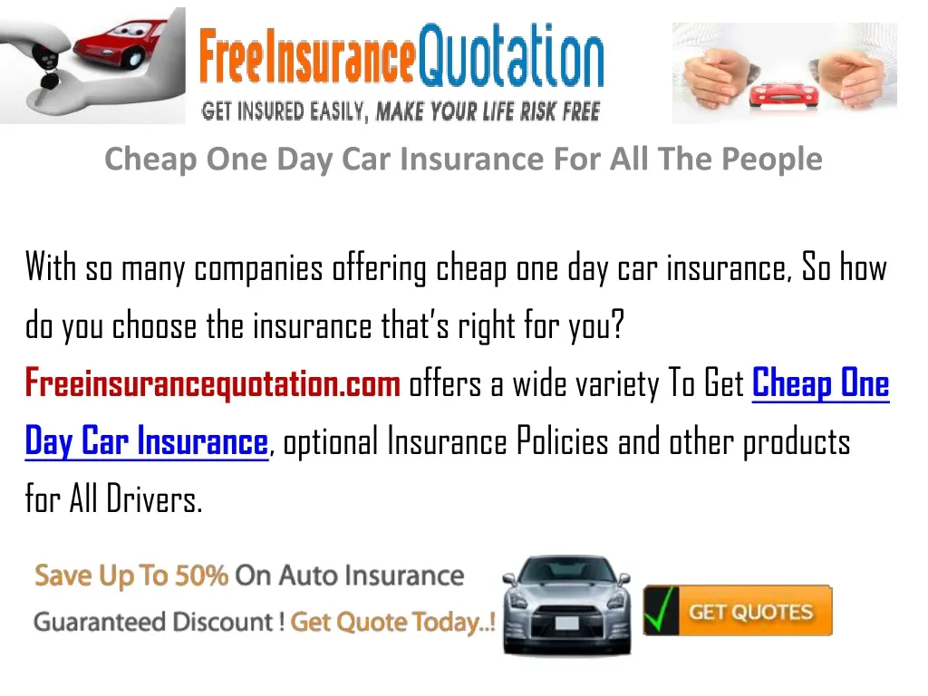 cheap one day car insurance for all the people