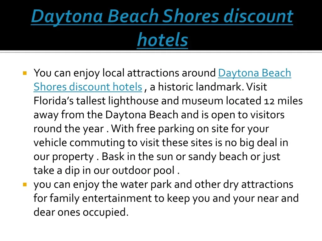 daytona beach shores discount hotels